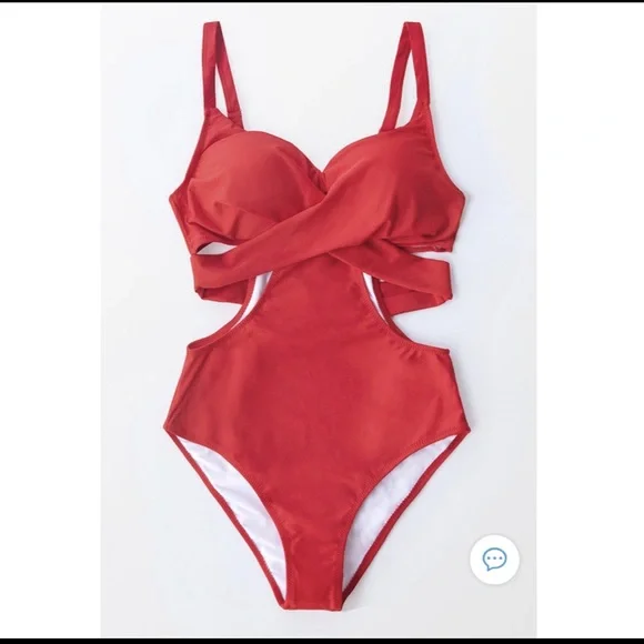 Cupshe Red Cutout One Piece Swimsuit 🌸Size L 🌸 - Picture 3 of 7